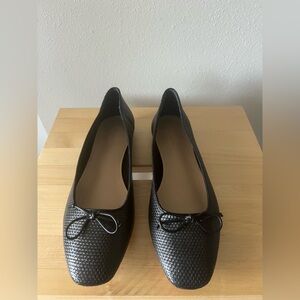 Saks Fifth Avenue Leather Black Women's Flats